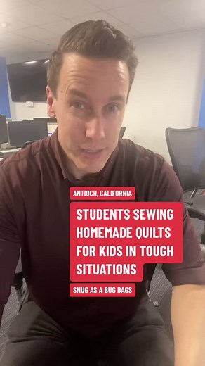 Students at Bidwell Continuation High School in Antioch, California are sewing homemade quilts and putting together comfort bags for kids in need with Snug As A Bug Bags & Allison Norris. What a special group! I will put the link to the story in this thread. | J.R. Stone ABC 7 News