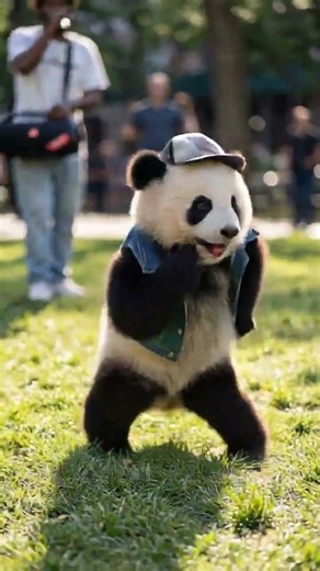 Baby Panda Breaking the Beat on the Grass – 9 Seconds of Pure Street Vibe