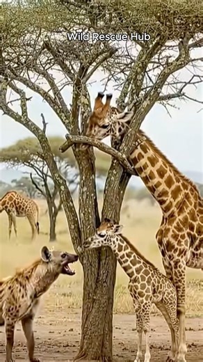 Rhino’s Shocking Rescue! Mother Giraffe Saves Her Baby in Wild Battle #shorts #animals