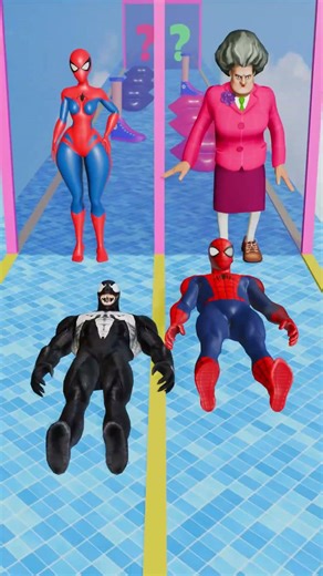 Crazy 3D Spider-Man vs Venom Funny Kiss or Save Run GTA V