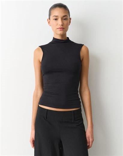 High Cowl Neck Top in Black | Glassons AU