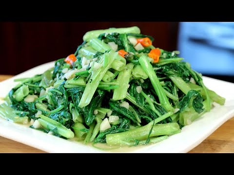 Simple Water Spinach with garlic |蒜炒空心菜