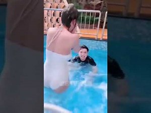 Bikini Wedgie On A Water Slide at Wild Waves 64 - Surprise Bikini wedgie