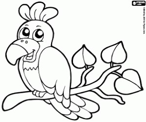 Parrot coloring page printable game