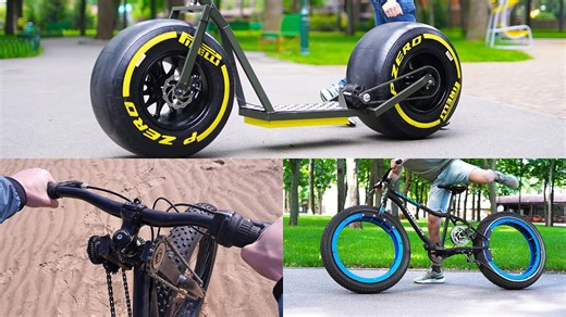 Building 3 wild DIY rides: Fat bike upgrades, F1 tire scooter & hollow wheel bicycle!