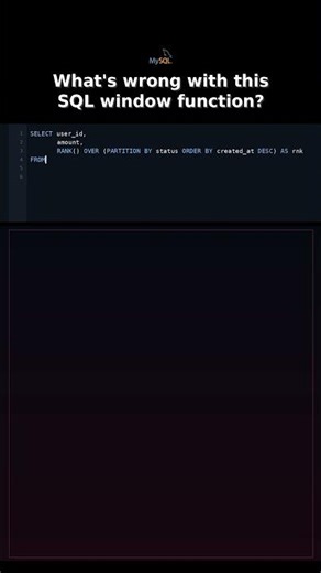 Whats wrong with this SQL window function? #sqlengineering