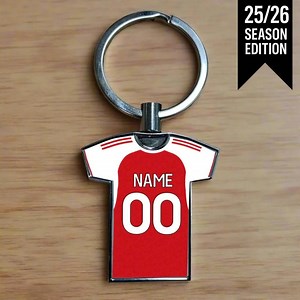 Personalised Arsenal Football 2025/26 Home Kit Style Metal Shirt Keyring – Football Fan Gift - Etsy