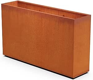 PLANTERCRAFT Corten Steel Planter Rectangle Outdoor Metal Garden Box Heavy Duty | Made in USA | Fully Assembled