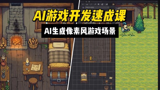 10分钟AI游戏开发课|AI生成全套像素风游戏场景