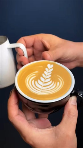 Perfect Rosetta Latte Art ☕😍 | Satisfying Coffee Pour #shorts