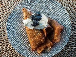 Caviar with Buckwheat Crepes