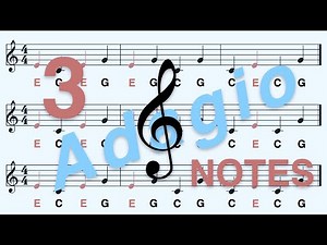 G Clef (Treble Clef): Learn to Read the E Note in Less Than 2 Minutes - Adagio, 3 Notes