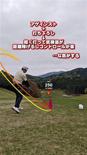 【ドライバー】打ち下ろし＆アゲインストの打ち方はこれで良い？#vlog #golf #ゴルフスイング #ドライバーショット #ドライバー打ち方 #ゴルフ初心者
