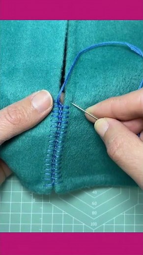 Hand sewing technique to join two fabrics with beautiful patterns #handmade #sewing #needlework #DIY