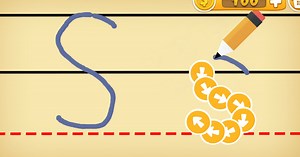 Gra online: Pisanie po śladzie do nauki pisania literek dla dzieci