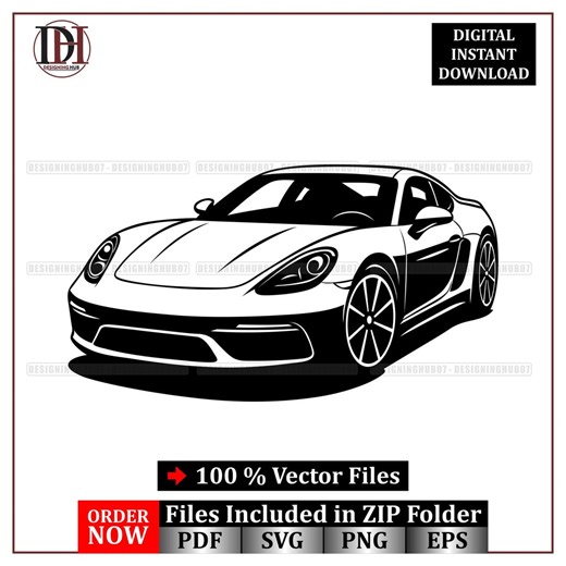 Sports Car SVG Vector Illustration, Luxury Supercar Line Art Design for Cricut (digital Download) - Etsy