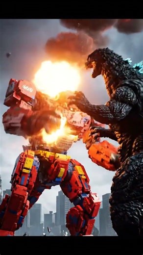 Lego mech vs Godzilla