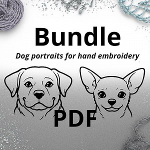 Minimalist Outline Dog Portraits for Hand Embroidery - Etsy Australia