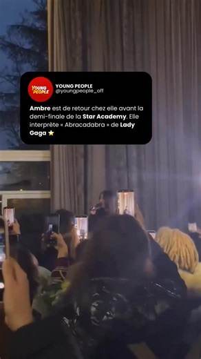 Ambre retrouve les siens avant la demi-finale de la Star Academy face à Victor. De retour chez elle, elle interprète « Abracadabra » de Lady Gaga devant une foule déjà conquise. Un moment fort, à quelques jours d’un rendez-vous décisif. ⭐️ 📸 tashasbby #ambre #paris #staracademy #ladygaga #france | Young People