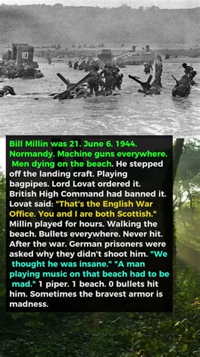 Bagpipe Player Walked D-Day Beach Under Machine Gun Fire Because Germans Thought He Was Insane
