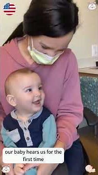 Baby hears sounds for the first time #babyhearingaids #hearingforthefirsttime