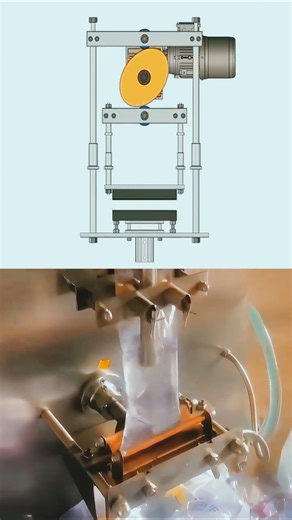 Liquid Sachet Packing Machine in Action ⚙️💧#SachetPacking #PackagingMachine #FactoryProcess #cad