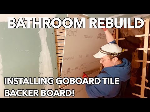 Bathroom Rebuild: Installing Goboard tile backer board in the shower!