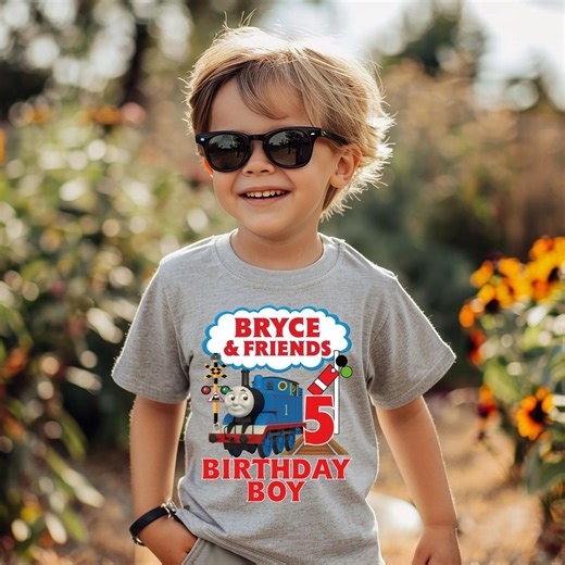 Custom Thomas the Train Shirt, Thomas Birthday Shirt, Train and Friends Birthday Shirt, Thomas Family Birthday Shirt, Train T-shirt - Etsy