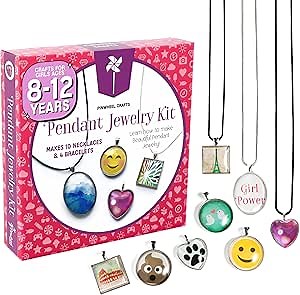 Pinwheel Crafts Pendant Jewelry Making Kit for Girls 8-12+ Years, Necklace and Bracelet Making Kit for Kids – Single Craft to Create Multiple Necklace & Bracelet for Teens with 200 Designs
