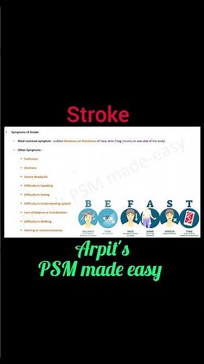 Stroke | PSM lecture | Community Medicine lecture | Public Health lecture | Arpits PSM made easy