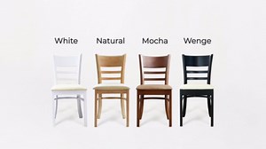 Livinia Cabin Dining Chair Set of 2, Solid Rubber Wood PU Leather Cushion seat Wooden Chairs (Wenge-Ivory)