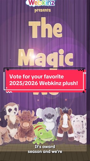 🏆 Awards season has entered Kinzville…Welcome to The Magic Ws ✨ New category posted daily on our Instagram. Go vote for your favorites starting March 3 👀 Only one plush can win. #Webkinz #TheMagicWs #WebkinzPlush #AwardsSeason #VoteNow