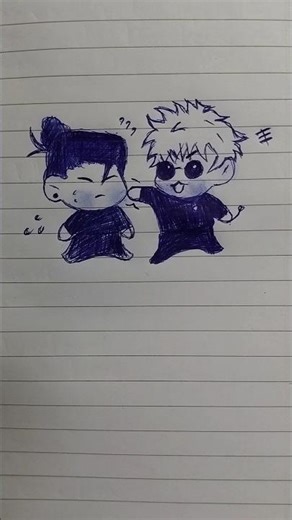 Gojo & Geto Chibi Art ✨ | Cutest Duo from Jujutsu Kaisen! #shorts #gojo #geto #animeart