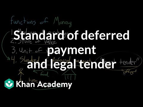 Standard of deferred payment and legal tender