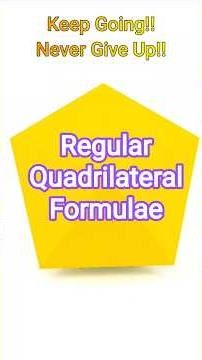 Regular Quadrilaterals Formulae 🔲🟥🔷📐 @SubjectsGuruClasses