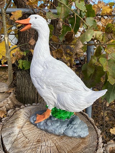 17" Concretemix Porch Goose Statue, American Dress up Goose Statue, Life-size American Porch Goose Statue, Garden Statue, Outdoor Goose - Etsy