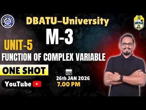 DBATU | M3 | Unit-5 Function of Complex Variable | #oneshot