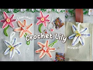 Crochet Lily Keychain 🩷 | Crochet Tutorial no-wires & low-sew Lily Bag Charm 🩷