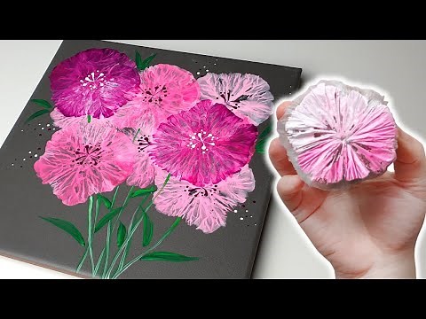 (719) So beautiful! How to paint a pink bouquet | Easy Painting for beginners | Designer Gemma77