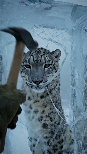 Frozen Alive? Leopard Trapped in Crystal Clear Ice 🐍❄️ | Ultra Realistic 8K