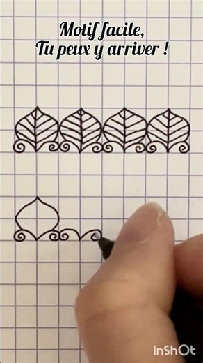Motif feuille facile 🌿 (tu peux le faire)
