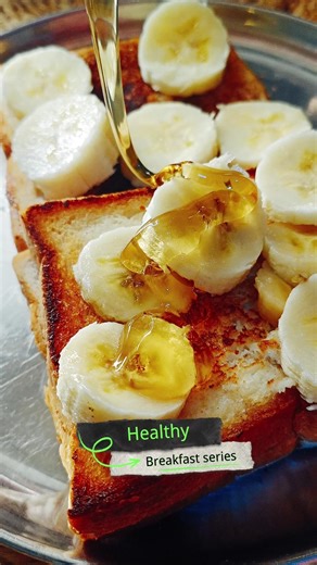 Bread Banana Honey 🍞🍌 | Quick Healthy Breakfast | 2 Minute Recipe #shorts #youtubeshorts