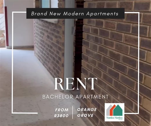 Nothing quite like being the first in line. The first choice. The first to live in a brand new apartment 🔑 Be the first to rent one of our Bachelor pads or 1 Bedroom apartments in Orange Grove which will be available from 1 March 2024 🗓️ Rental starts from R3800 per month and includes the following: ✴️ Brand new units ✴️ Maintenance Included ✴️ 24 Hour Security ✴️ Access Controlled ✴️ Remote Access for residents ✴️ Secure Parking ✴️ Prepaid Electricity Contact us now to secure your spot and be