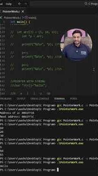 Pointer with String in 60 second🔥 | Char Pointer | C Programming for Beginners #viral #cprogramming