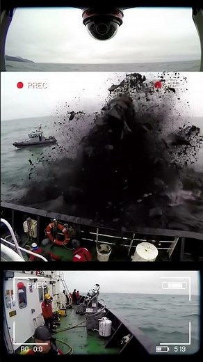The Power of a Naval Mine Explosion Up Close #shorts