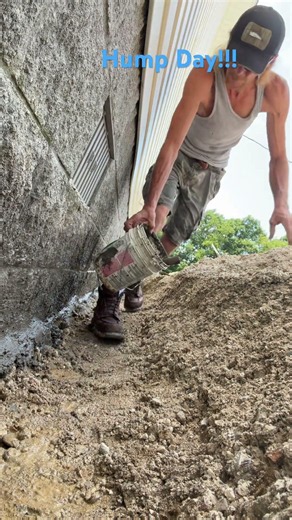 Gotta fix a leaky footer today, using hydraulic cement #beatyville #dailyconstruction