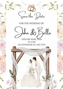 Floral Arch Save the Date Template | Elegant Wedding Invitation (digital Download) - Etsy Australia
