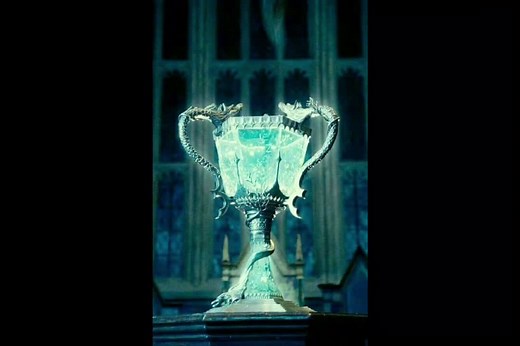 Hogwarts with the triwizard cup.