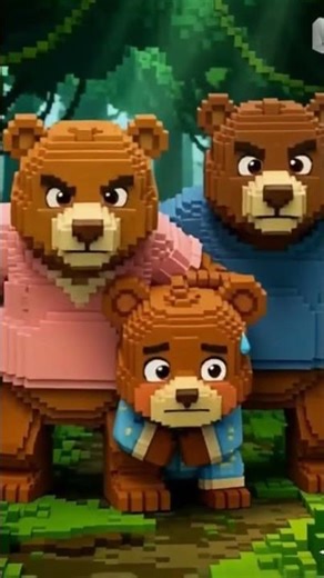 bear scared to tiger , family power #animation #love