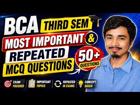 BCA 3rd Sem DSA Most Important & Repeated MCQ Questions | 50+ Questions 🔥